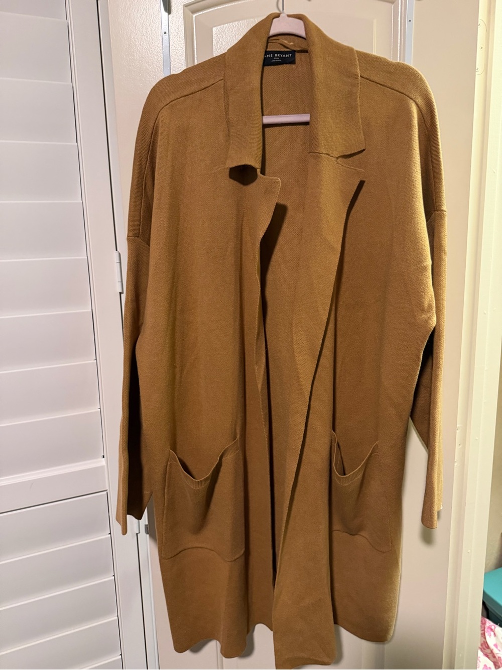 Lane Bryant Camel Open-Front Cardigan